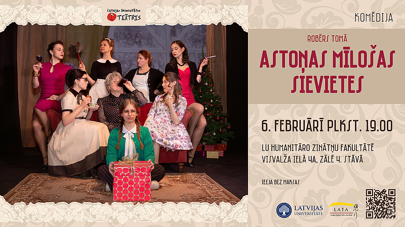Studentu teātra izrāde "Astoņas mīlošas sievietes" 6. februārī