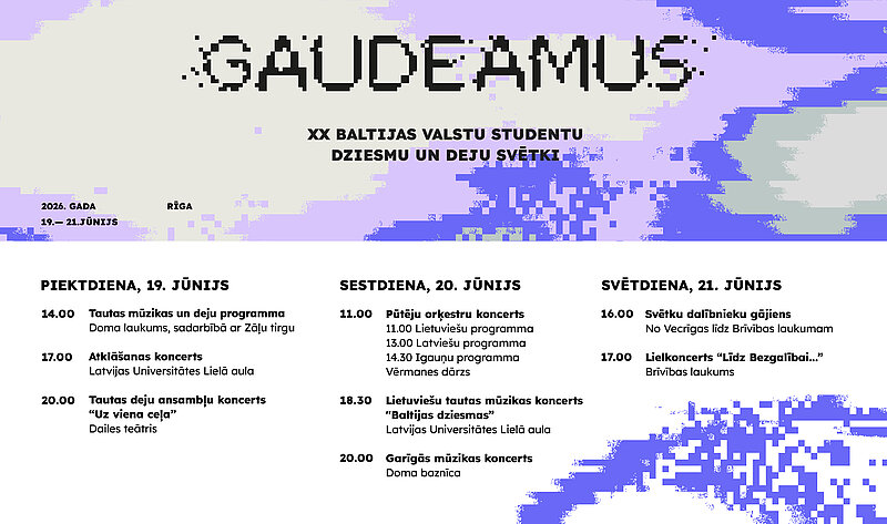 Festivāla Gaudeamus koncertu programma no 19. līdz 21. jūnijam